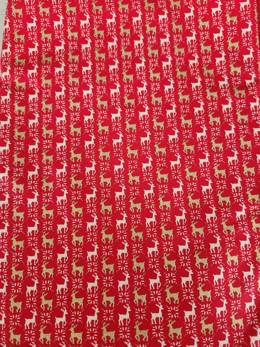 Red Small Reindeers Hair Scrunchie