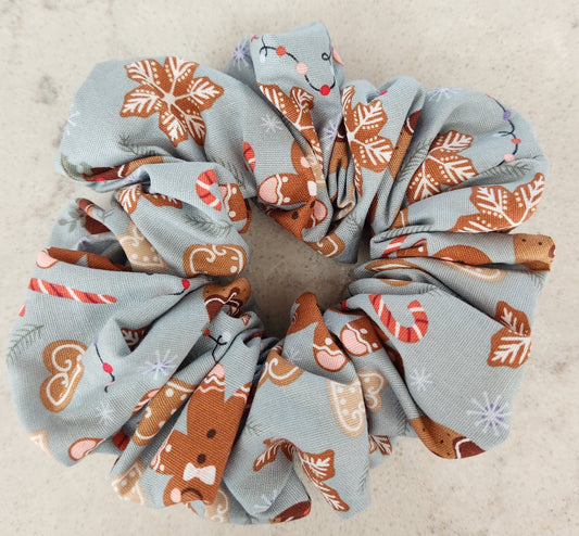 Light Blue Gingerbread Hair Scrunchie