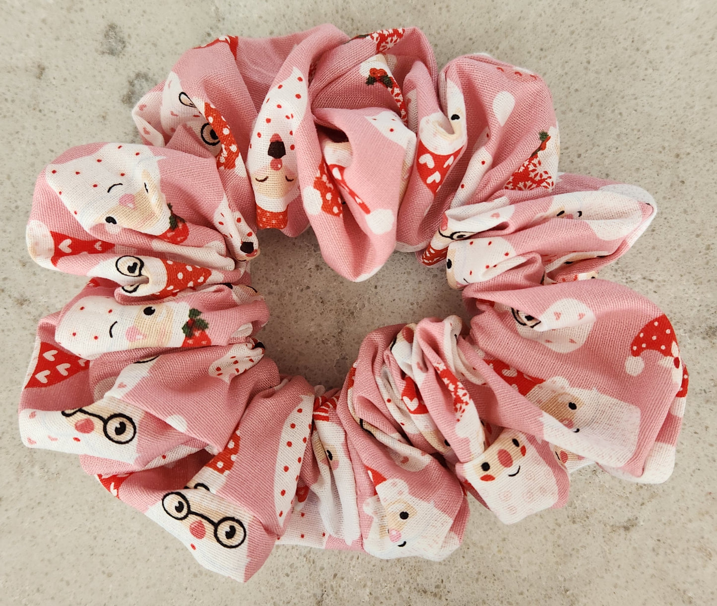 Pink Santa Hair Scrunchie